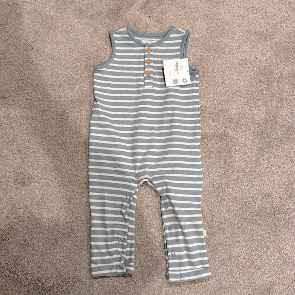 Carter’s Little Planet Blue Striped Sleeveless Jumpsuit 12 months - nwt